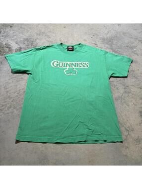 Vintage Guinness Shamrock Irish Beer Graphic T Shirt Green St Patrick Large